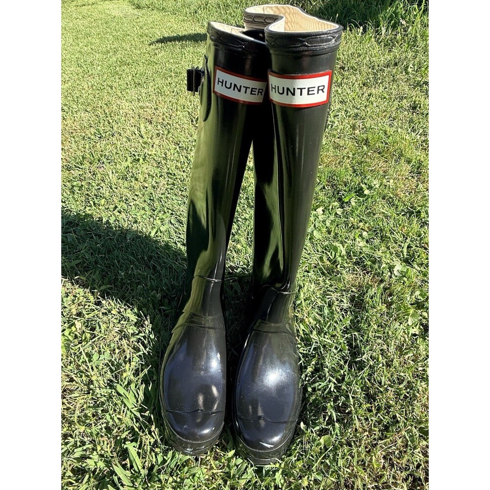 Hunter Original Gloss Black Tall Rain Boots Size 7 M US Women’s W23616